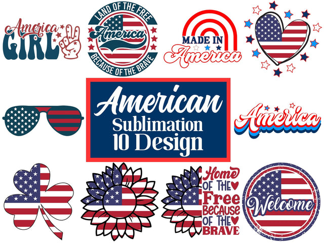 America sublimation png bundle design Sublimation Alihossainbd 