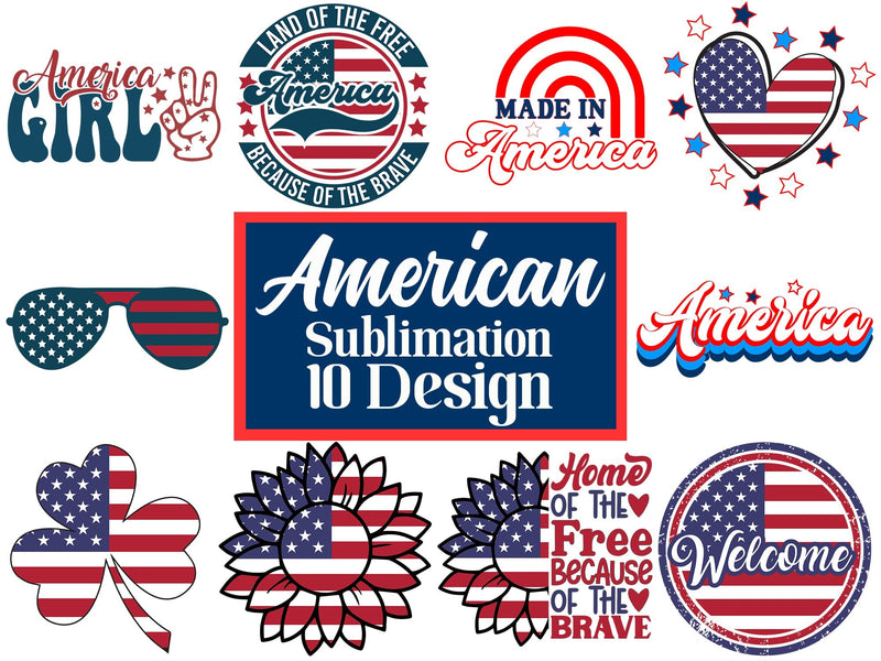 America sublimation png bundle design Sublimation Alihossainbd 