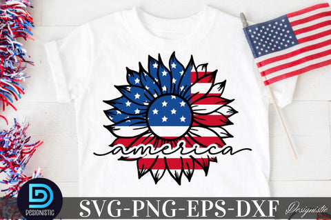 america, Sunflower 4th July SVG SVG DESIGNISTIC 