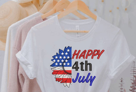 America Sunflower, Happy 4th of July Embroidery/Applique DESIGNS Canada Embroidery 