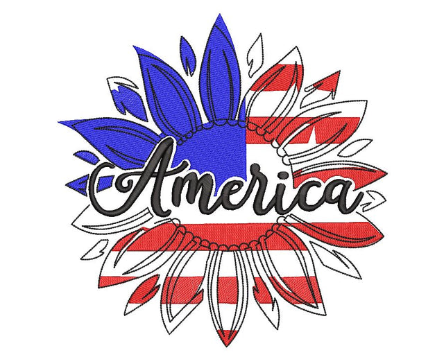 America Sunflower Machine Embroidery Design Embroidery/Applique DESIGNS Canada Embroidery 