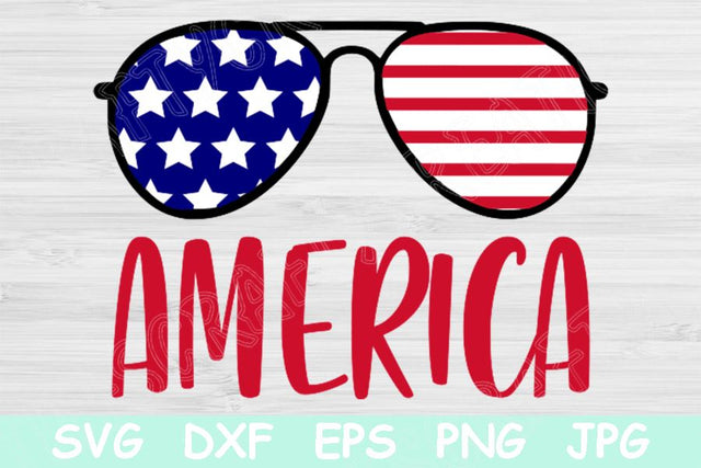 America Svg, 4th of July Svg. Patriotic Svg Files for Cricut and Silhouette. Independence Day Svg Cut File Design. Patriotic Sunglasses Svg. SVG TiffsCraftyCreations 