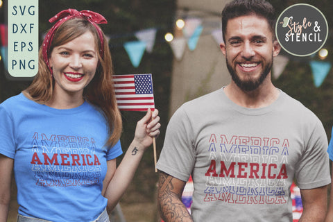 America SVG - America - Fourth of July SVG Style and Stencil 