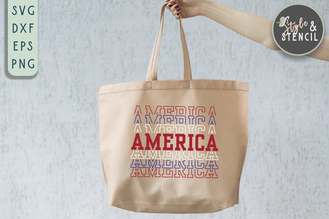 America SVG - America - Fourth of July SVG Style and Stencil 