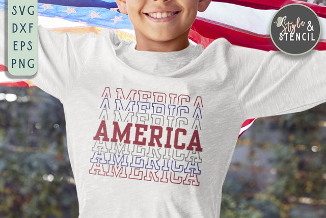 America SVG - America - Fourth of July SVG Style and Stencil 