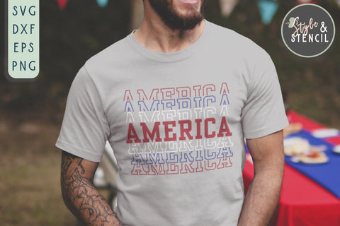 America SVG - America - Fourth of July SVG Style and Stencil 