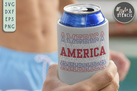 America SVG - America - Fourth of July SVG Style and Stencil 