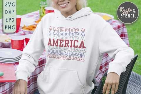 America SVG - America - Fourth of July SVG Style and Stencil 