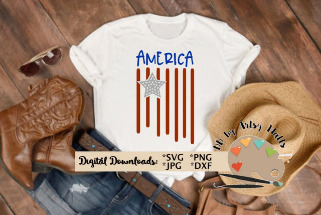 America svg dxf file - rustic USA flag, American Flag, Memorial day, 4th of July shirt svg SVG The Artsy Spot 