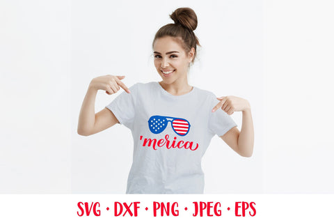 America SVG. Merica. Patriotic sunglasses. 4th of July SVG LaBelezoka 