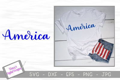 America SVG - Patriotic SVG File - handlettered SVG Stacy's Digital Designs 