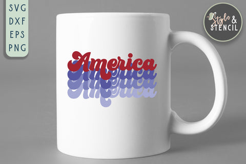 America SVG | Retro | 4th of July | Patriotic SVG Style and Stencil 