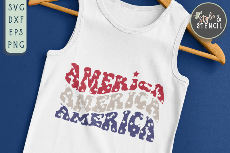America SVG | Retro | Merica | Flag SVG Style and Stencil 