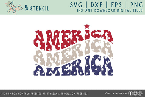 America SVG | Retro | Merica | Flag SVG Style and Stencil 