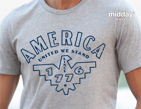 America Svg, United We Stand 1776, 4th of July Svg, Png Dxf Eps, Patriotic Svg, Fourth of July, Memorial Day, Summer, Cricut, Silhouette SVG Midday SVG 