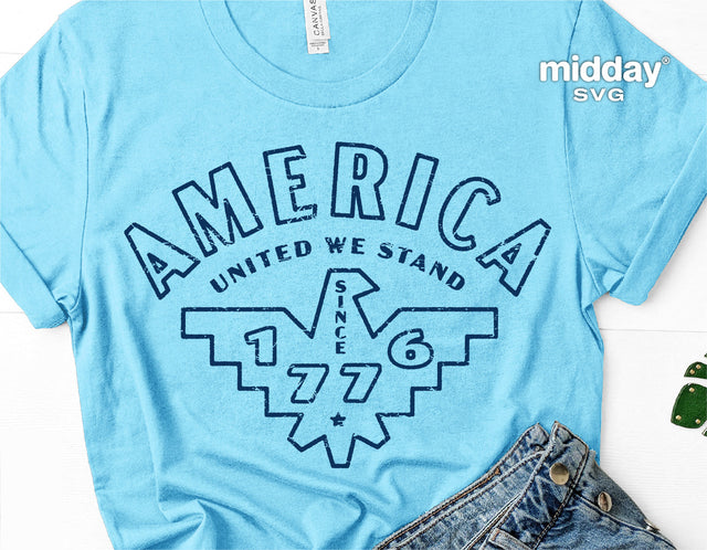 America Svg, United We Stand 1776, 4th of July Svg, Png Dxf Eps, Patriotic Svg, Fourth of July, Memorial Day, Summer, Cricut, Silhouette SVG Midday SVG 