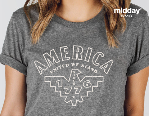 America Svg, United We Stand 1776, 4th of July Svg, Png Dxf Eps, Patriotic Svg, Fourth of July, Memorial Day, Summer, Cricut, Silhouette SVG Midday SVG 
