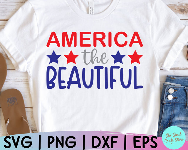 America The Beautiful, Fourth of July Shirt, USA Svg, Memorial Day Svg, Independence Day SVG She Shed Craft Store 