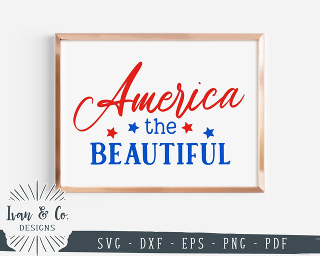 America The Beautiful Svg Files, 4th of July Svg, USA Svg, Patriotic Svg, Cricut, Silhouette, Commercial Use, Digital Cut Files, DXF PNG (1408785811) SVG Ivan & Co. Designs 