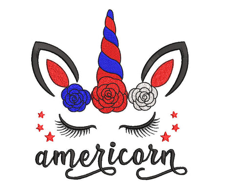 America Unicorn, Americorn Machine Embroidery Design Embroidery/Applique DESIGNS Canada Embroidery 