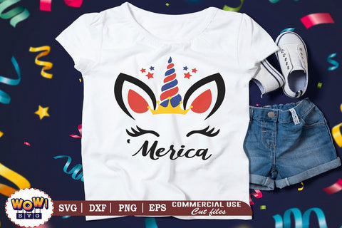 America Unicorn svg png dxf, 4th of July svg, America svg, Patriotic svg, Fourth of July svg, July 4th svg, svg Files for Cricut SVG Wowsvgstudio 