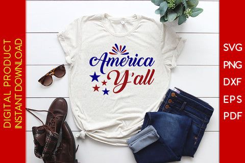America Y'all 4th Of July SVG PNG PDF Cut File SVG Creativedesigntee 