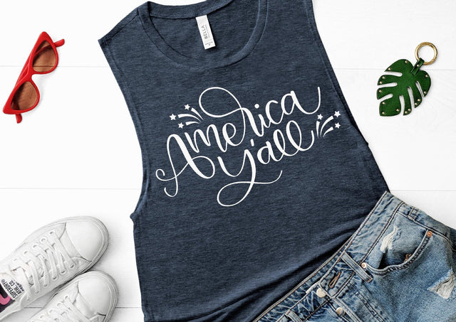 America Yall | July 4th SVG Files | Summer Time SVG SVG So Fontsy Design Shop 