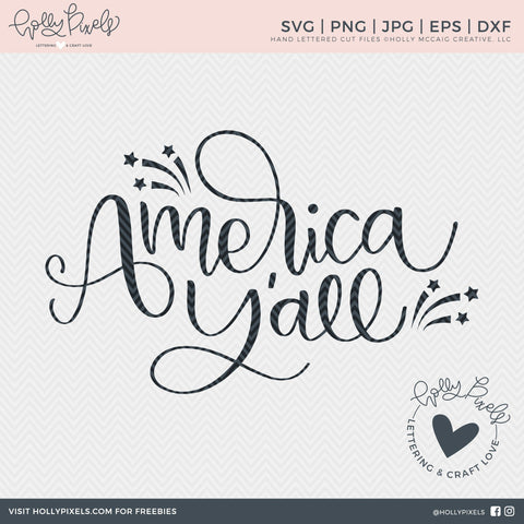 America Yall | July 4th SVG Files | Summer Time SVG SVG So Fontsy Design Shop 