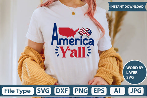 America Y'all Svg Cut File SVG DesignPlante 503 