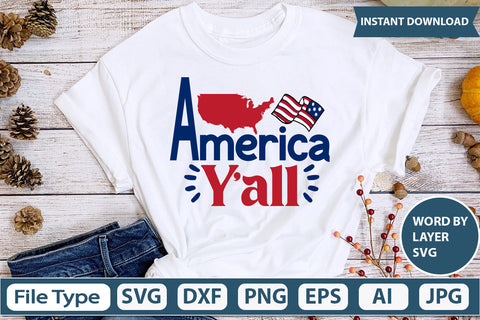 America Y'all Svg Cut File SVG DesignPlante 503 