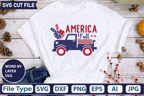 America Y'all Svg Cut File,SVGs,quotes-and-sayings,food-drink,mini-bundles,print-cut,on-sale, SVG DesignPlante 503 