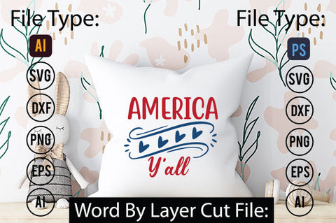 America Y'all Svg Cut File,SVGs,quotes-and-sayings,food-drink,mini-bundles,print-cut,on-sale, SVG DesignPlante 503 
