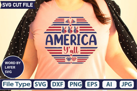 America Y'all Svg Cut File,SVGs,quotes-and-sayings,food-drink,mini-bundles,print-cut,on-sale, SVG DesignPlante 503 