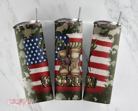 American Army USA Flag Skinny Tumbler 20oz Wrap, 20oz Sublimation Waterslide PNG Digital Desings Download Sublimation CaldwellArt 