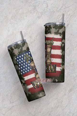 American Army USA Flag Skinny Tumbler 20oz Wrap, 20oz Sublimation Waterslide PNG Digital Desings Download Sublimation CaldwellArt 