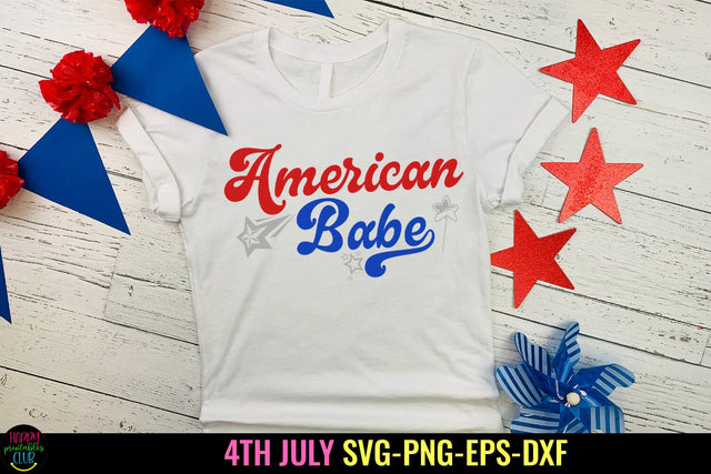 American Babe SVG I 4th of July SVG I Patriotic SVG I US SVG SVG Happy Printables Club 