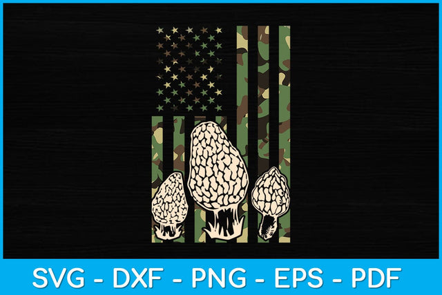 American Camouflage Morel Mushroom Svg Design SVG artprintfile 