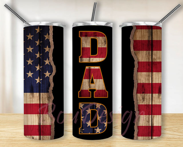 American Dad 20oz Skinny Tumbler Sublimation, Dad Tumbler Wrap, Father's Day, 4th of July PNG Tapered Files, Instant Download Sublimation BouDesign 