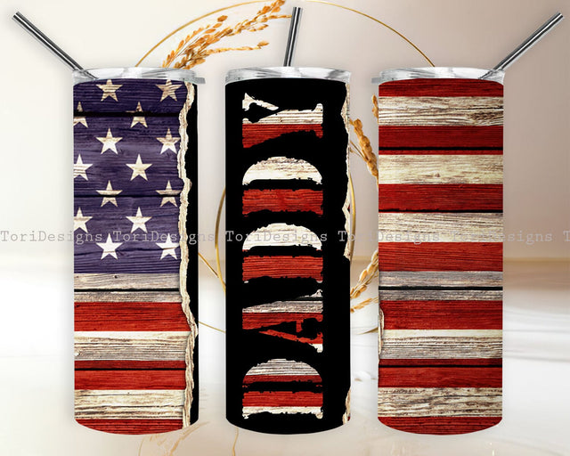 American Daddy Tumbler Sublimation Designs Sublimation ToriDesigns 