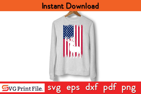American Deer Hunter Patriotic Hunting SVG SVG SVG Print File 