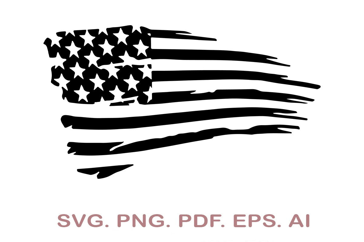 Black and White American Flag Decal / Sticker 54