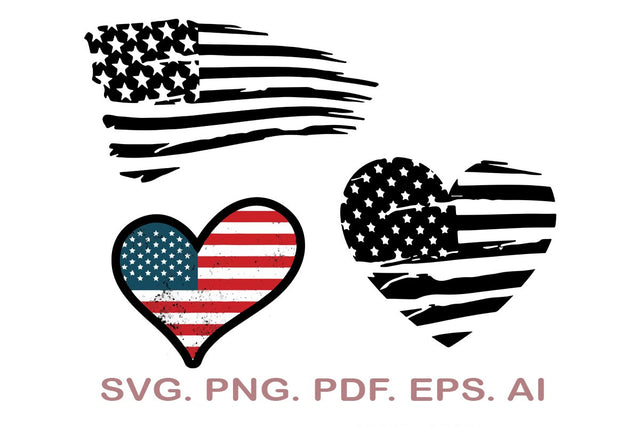 American Distressed Flag SVG Bundle , 4th Of July SVG Bundle SVG MagicDesignUS 