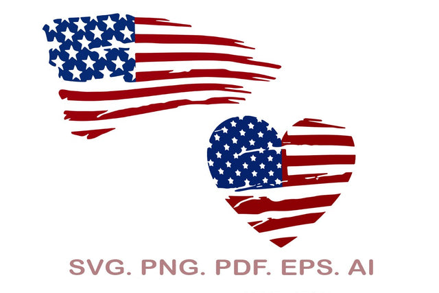 American Distressed Flag SVG Bundle, 4th Of July SVG Bundle SVG MagicDesignUS 