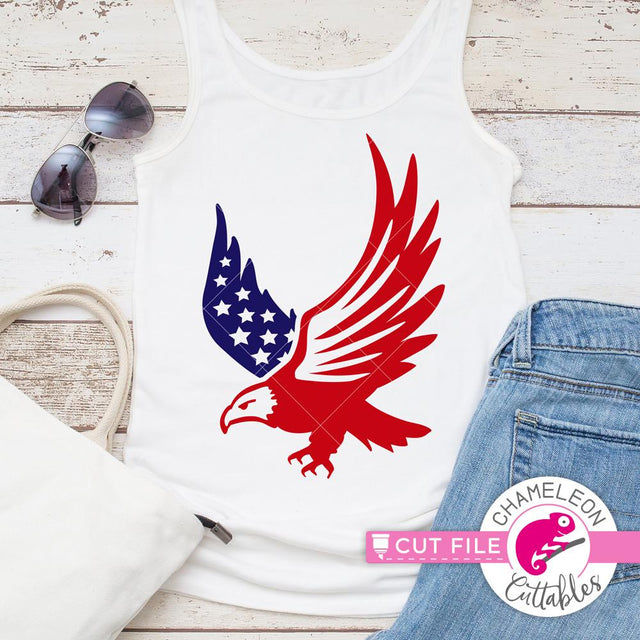 American Eagle - 4th of July - USA - Patriotic - SVG SVG Chameleon Cuttables 