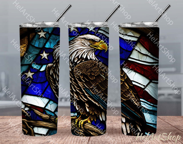 American Eagle Tumbler PNG Sublimation, Skinny Tumbler PNG Sublimation _HelArtShop_ 