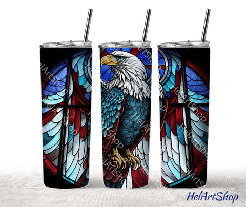 American Eagle Tumbler PNG Sublimation, Skinny Tumbler PNG Sublimation _HelArtShop_ 