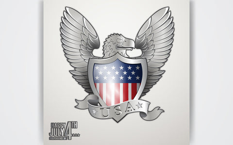 American Eagle with Shield and stars, ribbon background SVG naemmiah021 