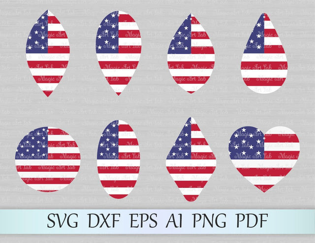 American earring templates cut files SVG MagicArtLab 