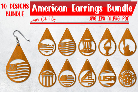 American Earrings Bundle - svg eps ai png pdf SVG zafrans studio 