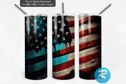 American Fag Wood Glitter 20 oz / 30 oz Tumbler PNG Sublimation Regulrcrative 